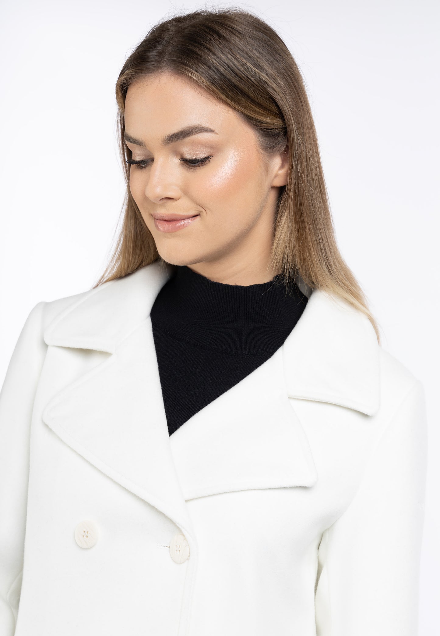 DreiMaster Klassik Women's Transitional Pea Coat Made Of A Wool Blend