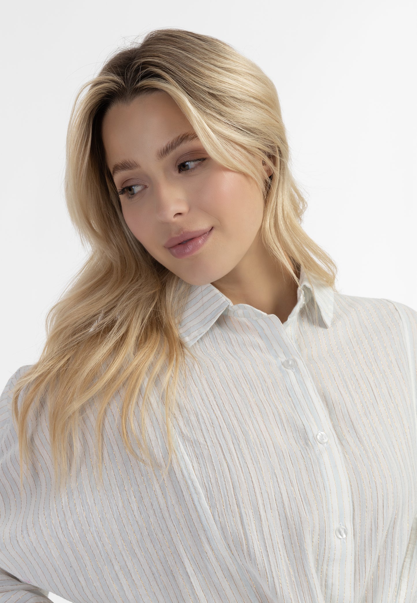 Dreimaster Vintage geknotete Langarmbluse für Damen