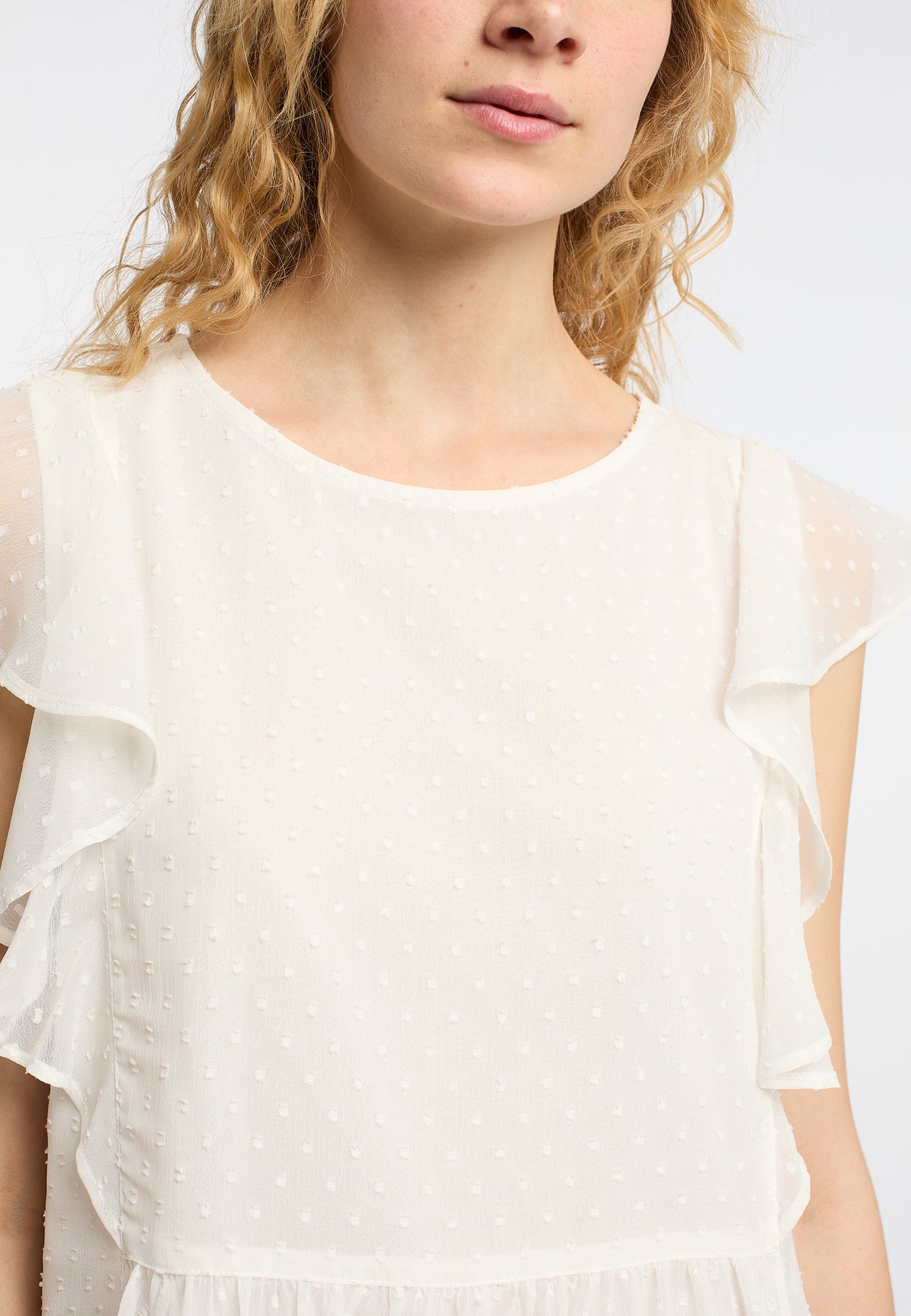 Dreimaster Vintage Damen Midikleid mit Rüschen