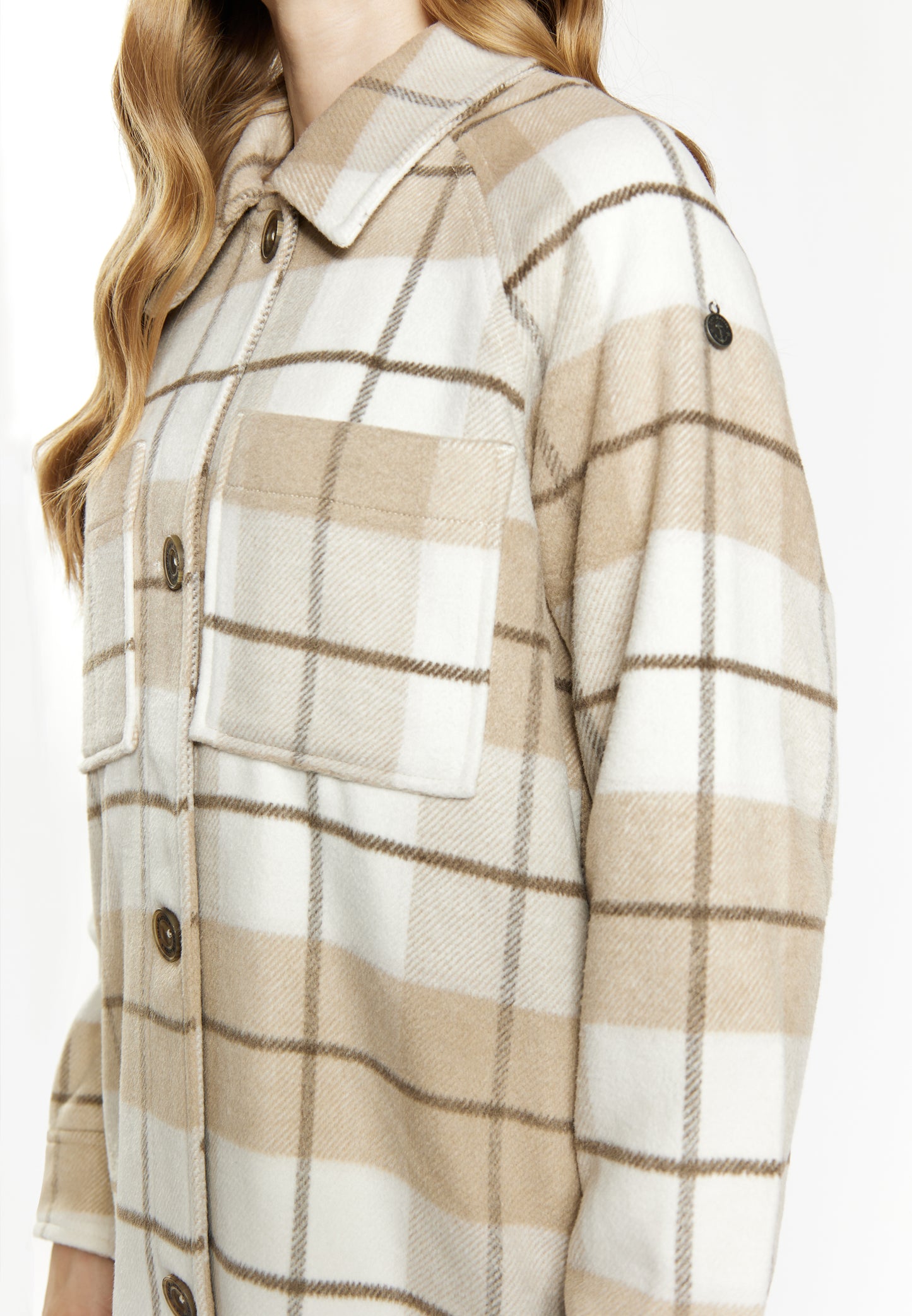 Dreimaster Vintage Women's Shirt Jacket With A Checked Pattern