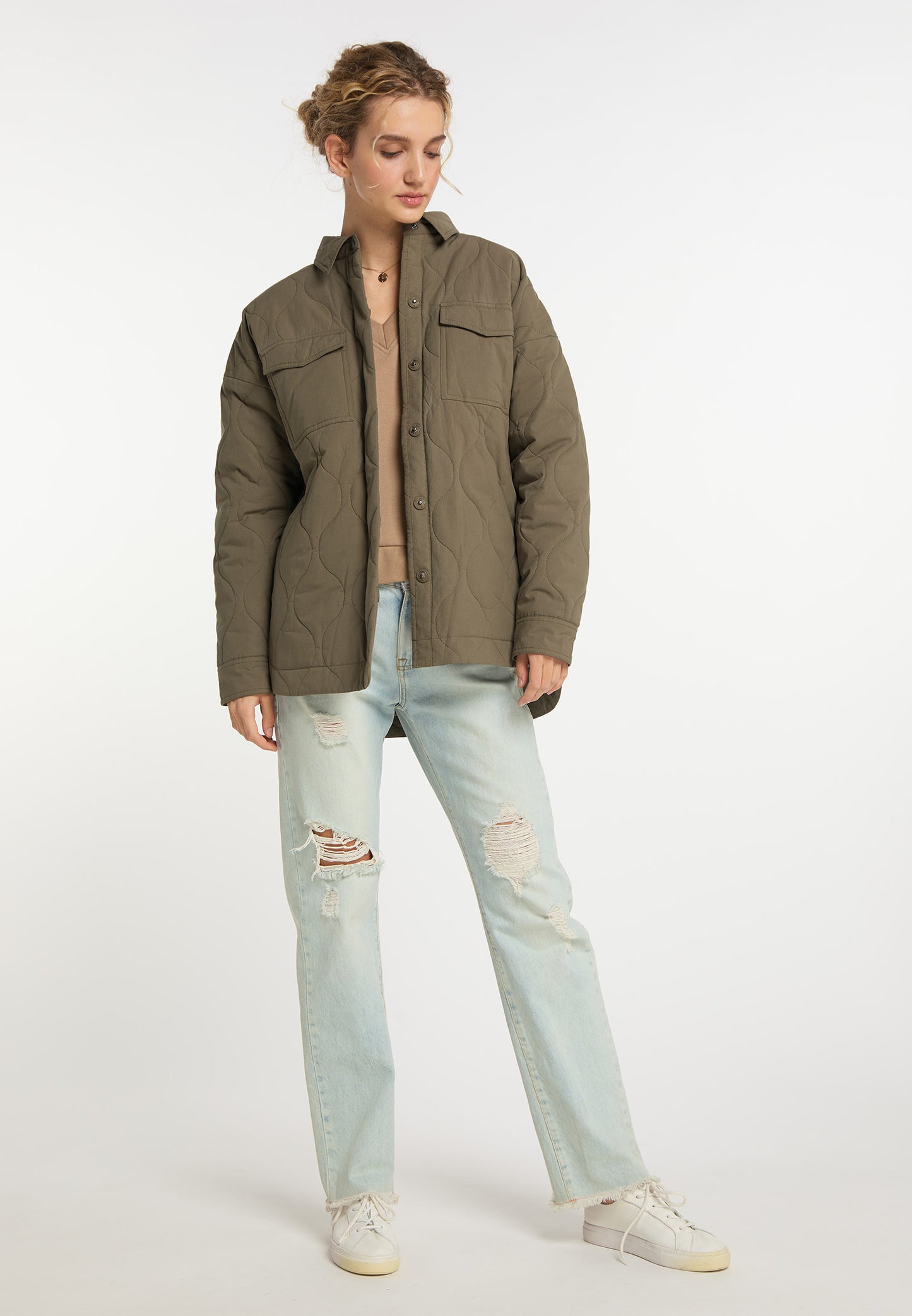 Dreimaster Vintage Damen-Overshirt aus Baumwolle