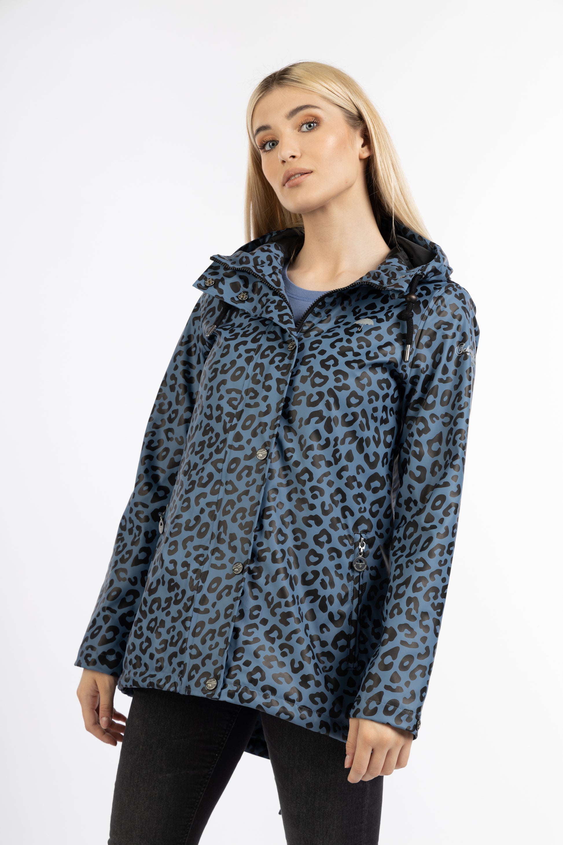 Schmuddelwedda Women's Rain Jacket With Leopard Print
