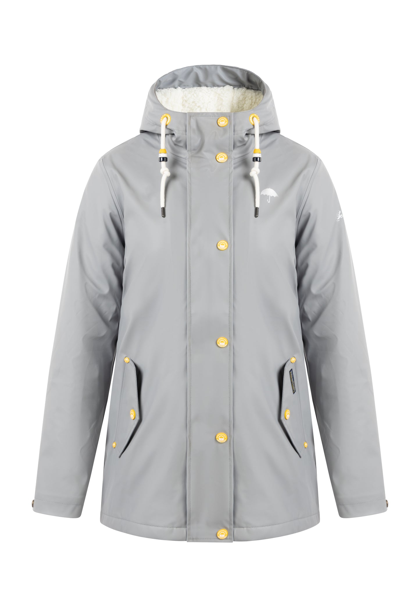 Schmuddelwedda Damen Regenjacke mit Teddy-Futter