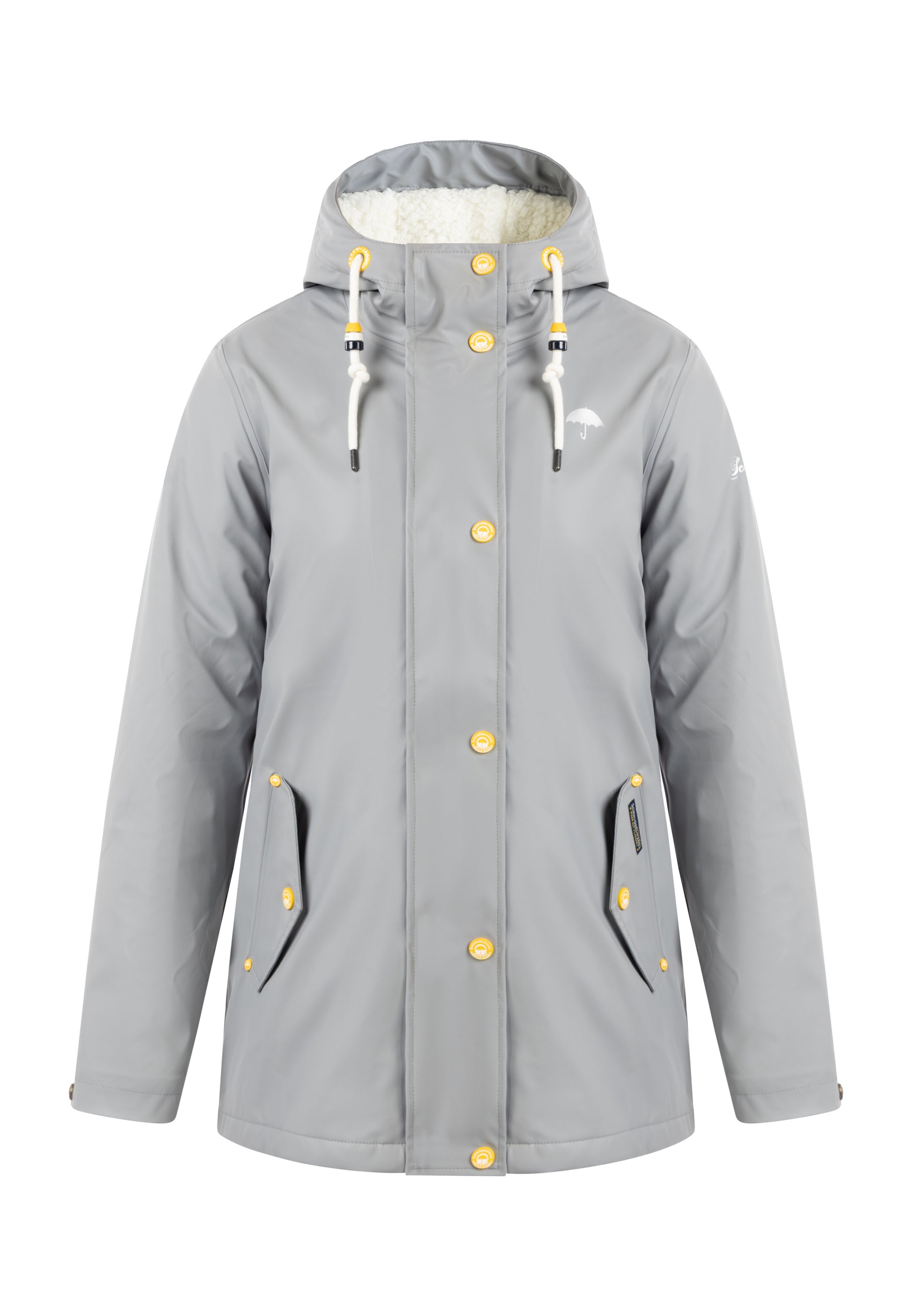Schmuddelwedda Damen Regenjacke mit Teddy-Futter