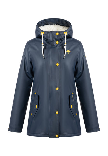 Schmuddelwedda Damen Regenjacke mit Teddy-Futter
