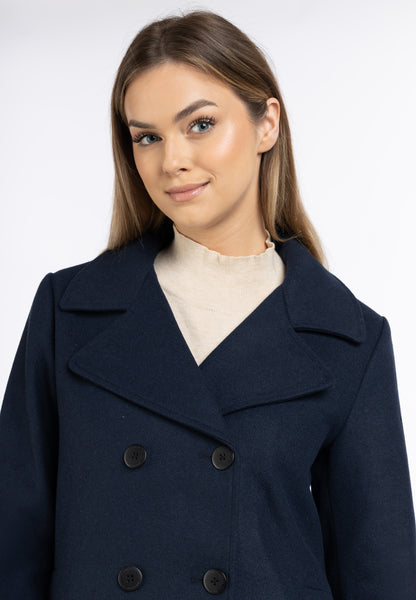 DreiMaster Klassik Women's Transitional Pea Coat Made Of A Wool Blend