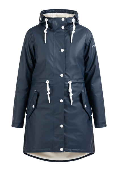 DreiMaster Maritim Women's Raincoat With Faux Fur Lining
