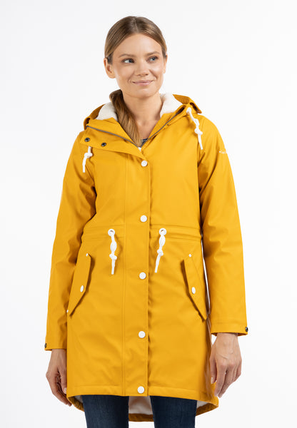 DreiMaster Maritim Women's Raincoat With Faux Fur Lining