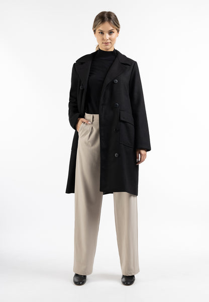 DreiMaster Klassik damski płaszcz przejściowy z mieszanki wełny