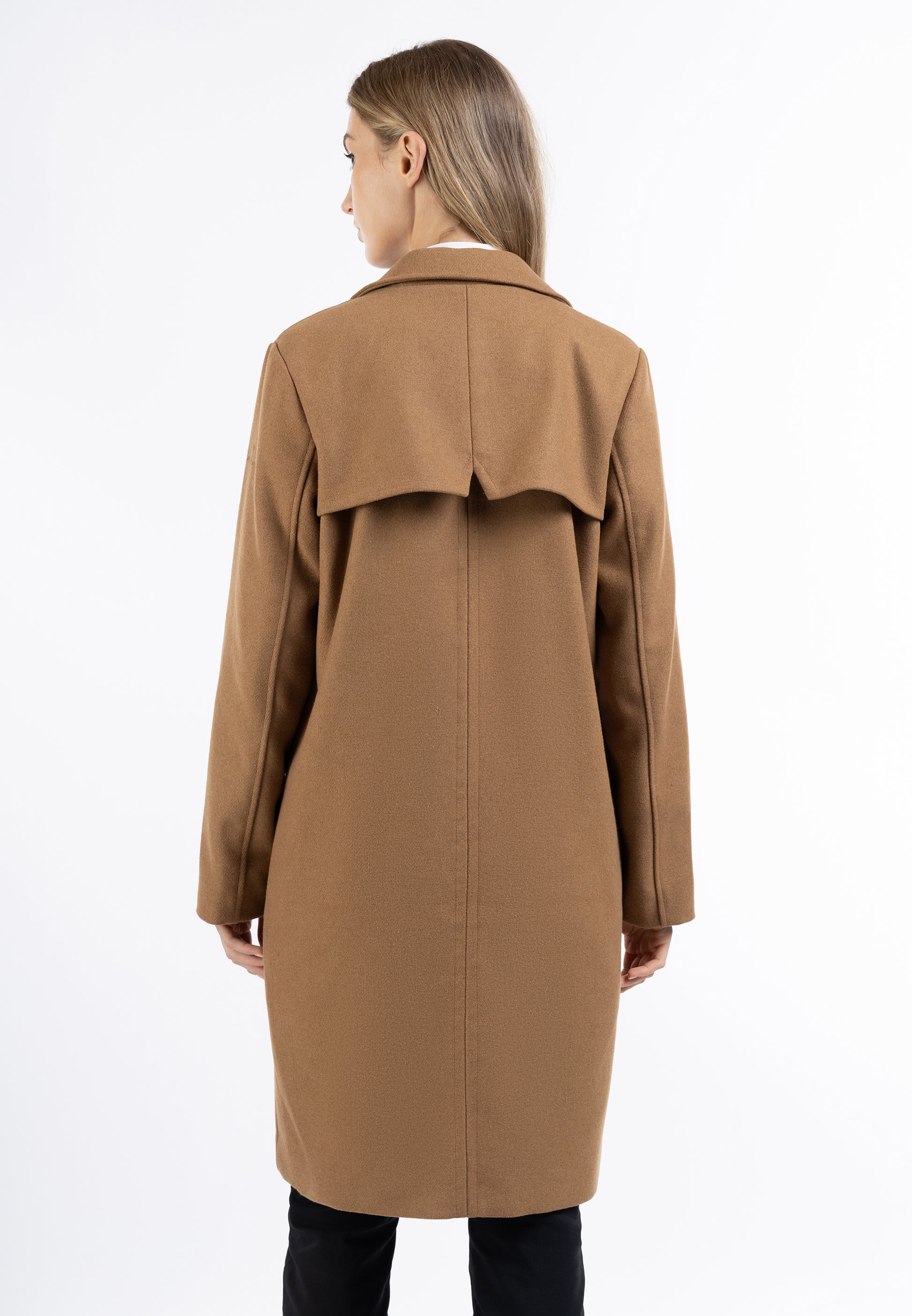 DreiMaster Klassik damski płaszcz przejściowy z mieszanki wełny