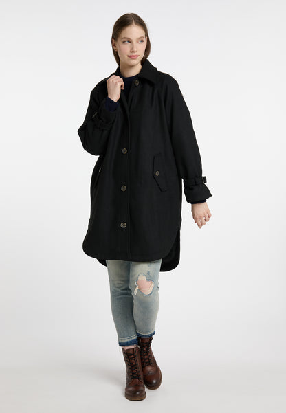 Dreimaster Vintage Damen Übergangsmantel aus Wollmischung