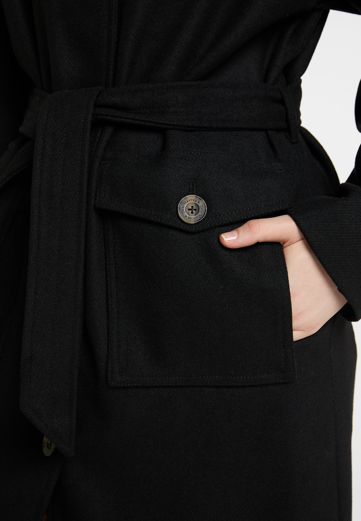 DreiMaster Vintage damski płaszcz przejściowy z mieszanki wełny