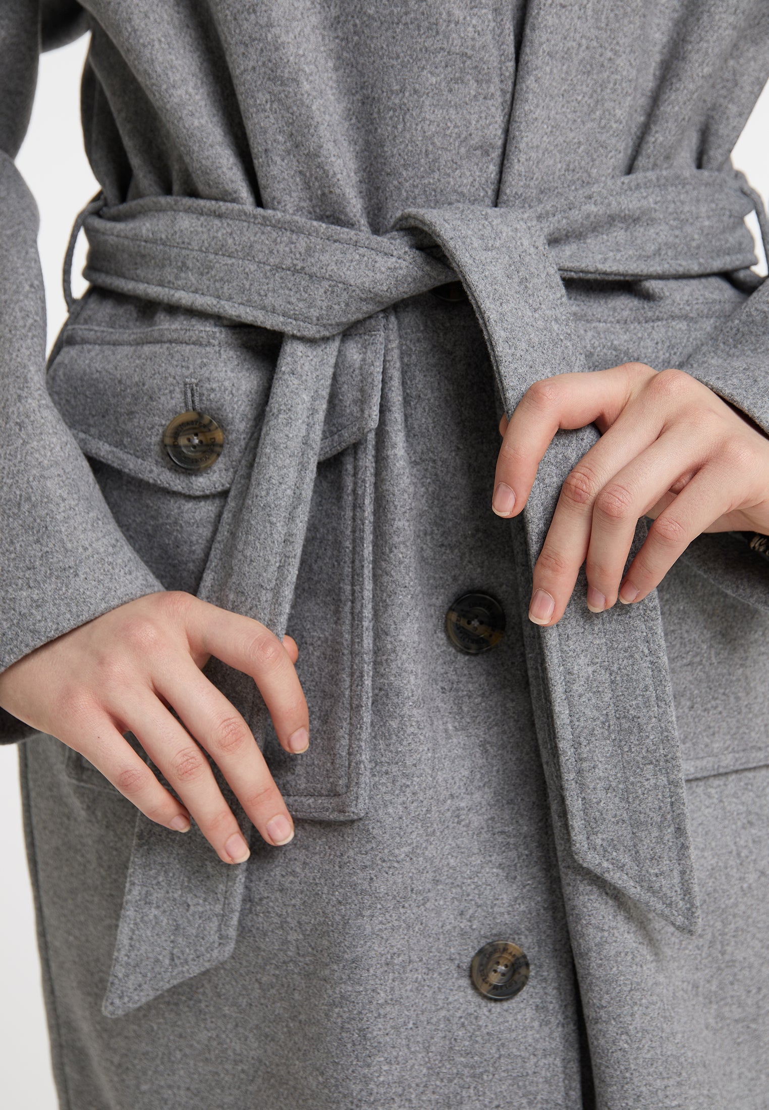 DreiMaster Vintage damski płaszcz przejściowy z mieszanki wełny