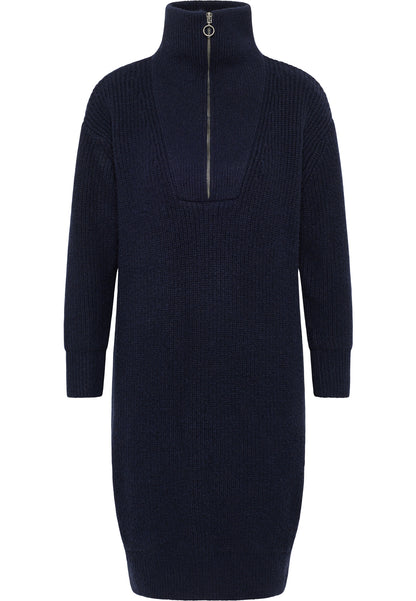 DreiMaster Vintage damska dzianinowa sukienka midi z długim rękawem