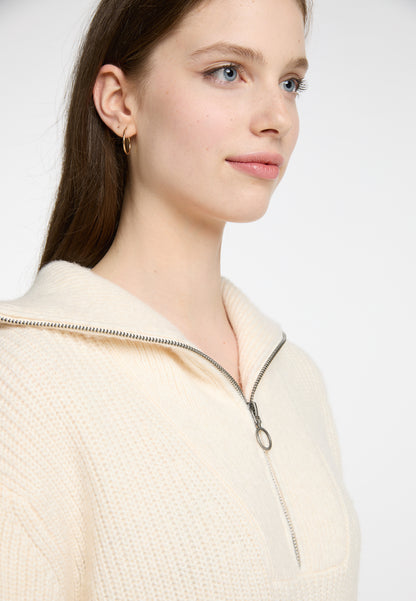 DreiMaster Vintage damska dzianinowa sukienka midi z długim rękawem