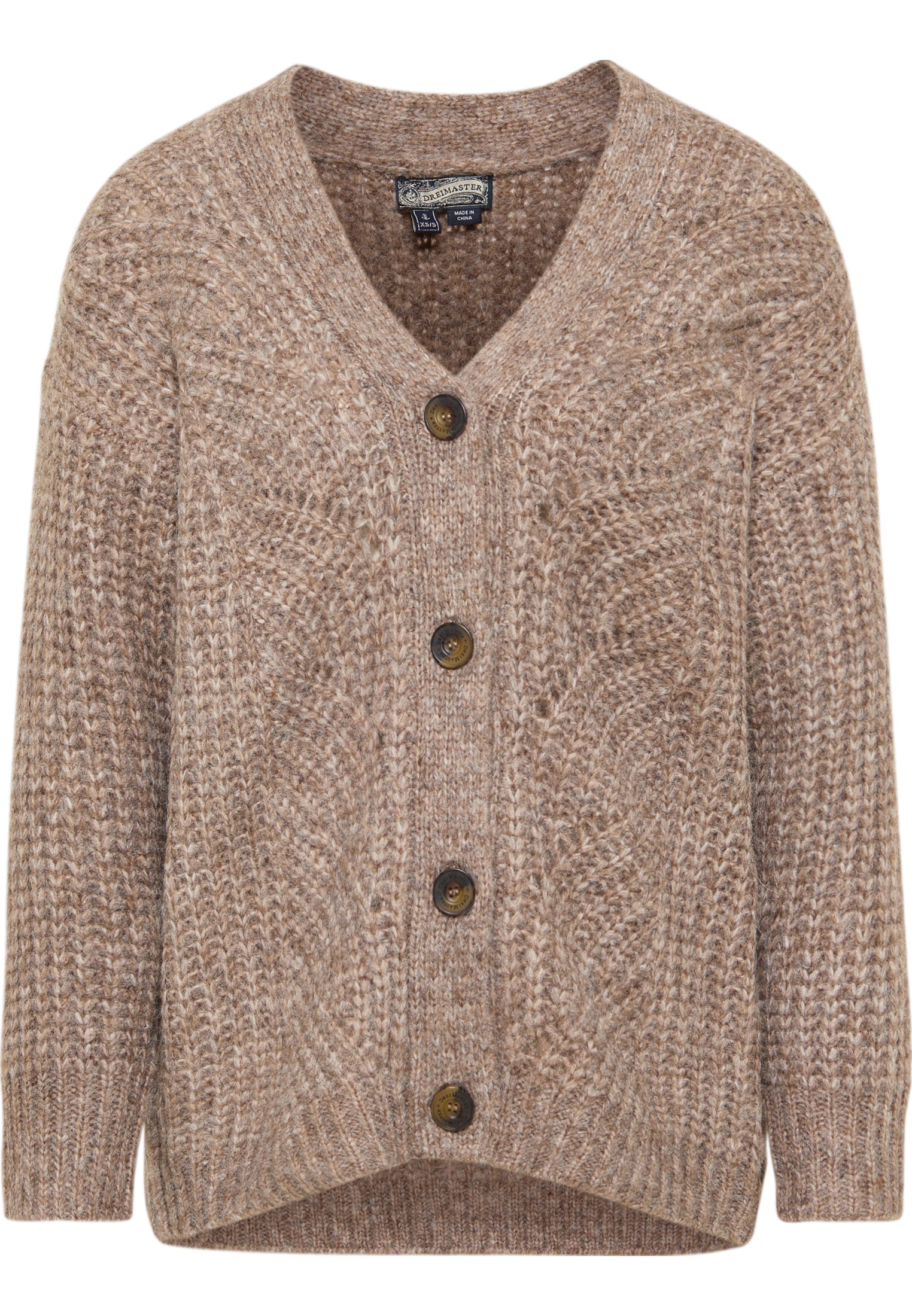 Dreimaster Vintage Damenstrickjacke mit Knopf