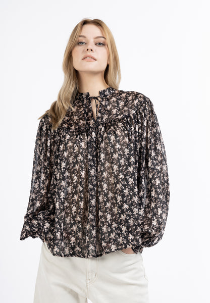 Dreimaster Vintage Damen Langarmbluse