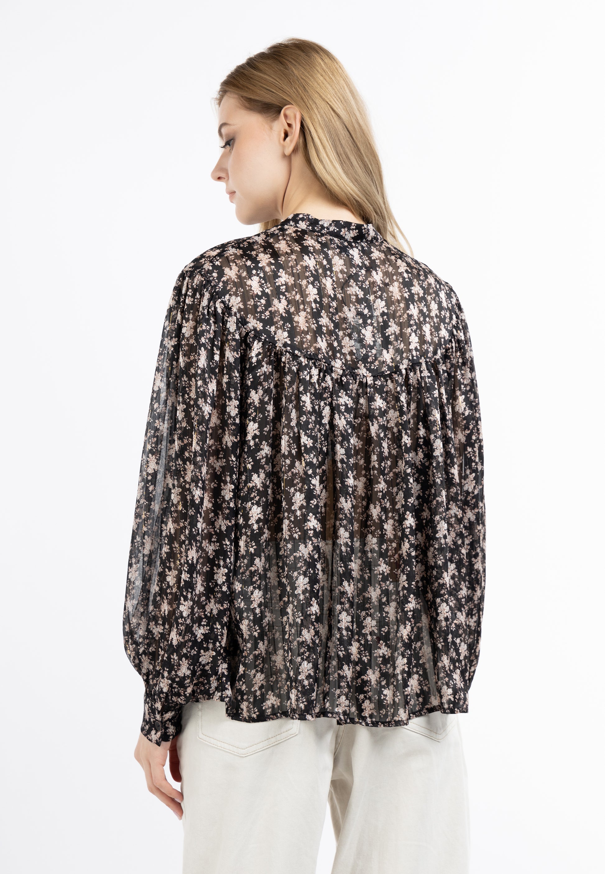 Dreimaster Vintage Damen Langarmbluse