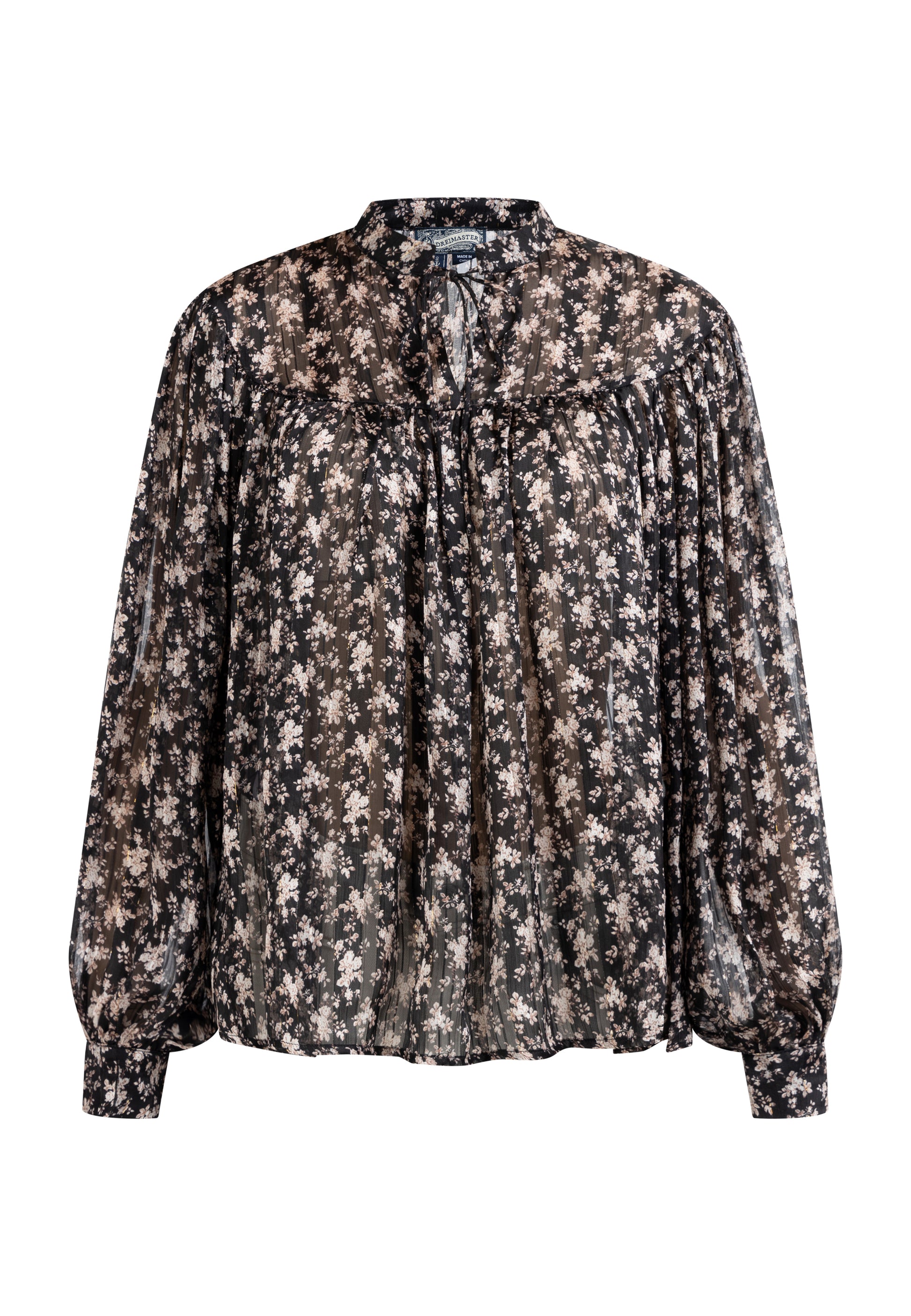 Dreimaster Vintage Damen Langarmbluse