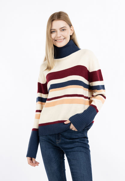 Dreimaster maritim Damen-Strick-Rollkragenpullover