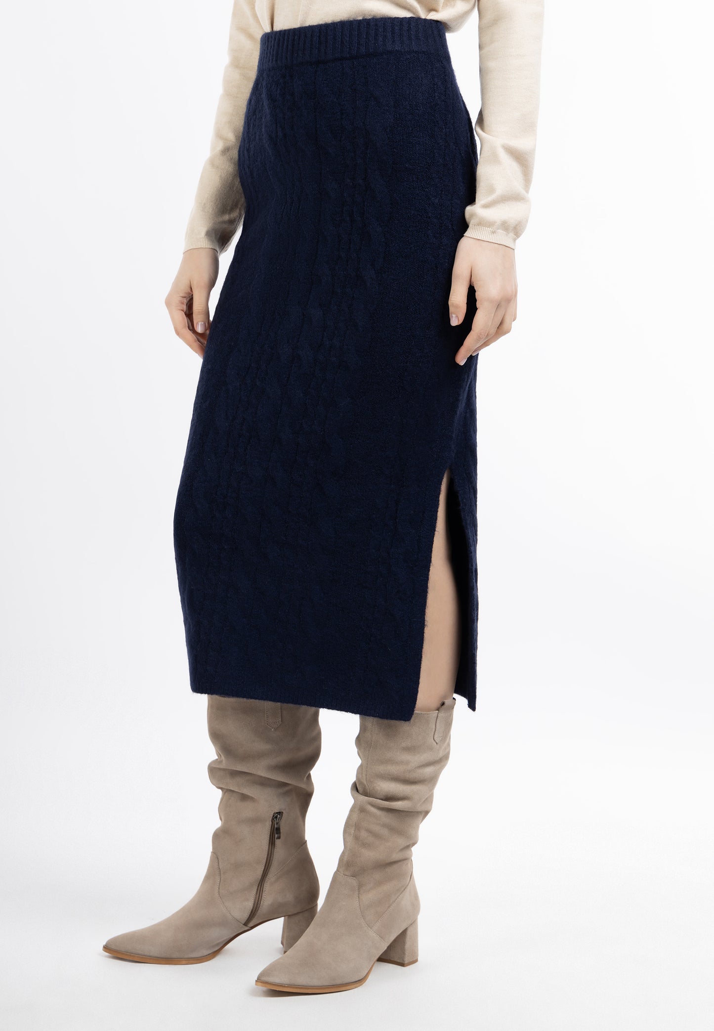 Dreimaster Vintage Damen Strick-Midirock