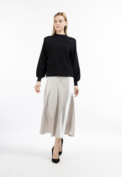 Dreimaster klassischer Rollkragen-Strickpullover für Damen