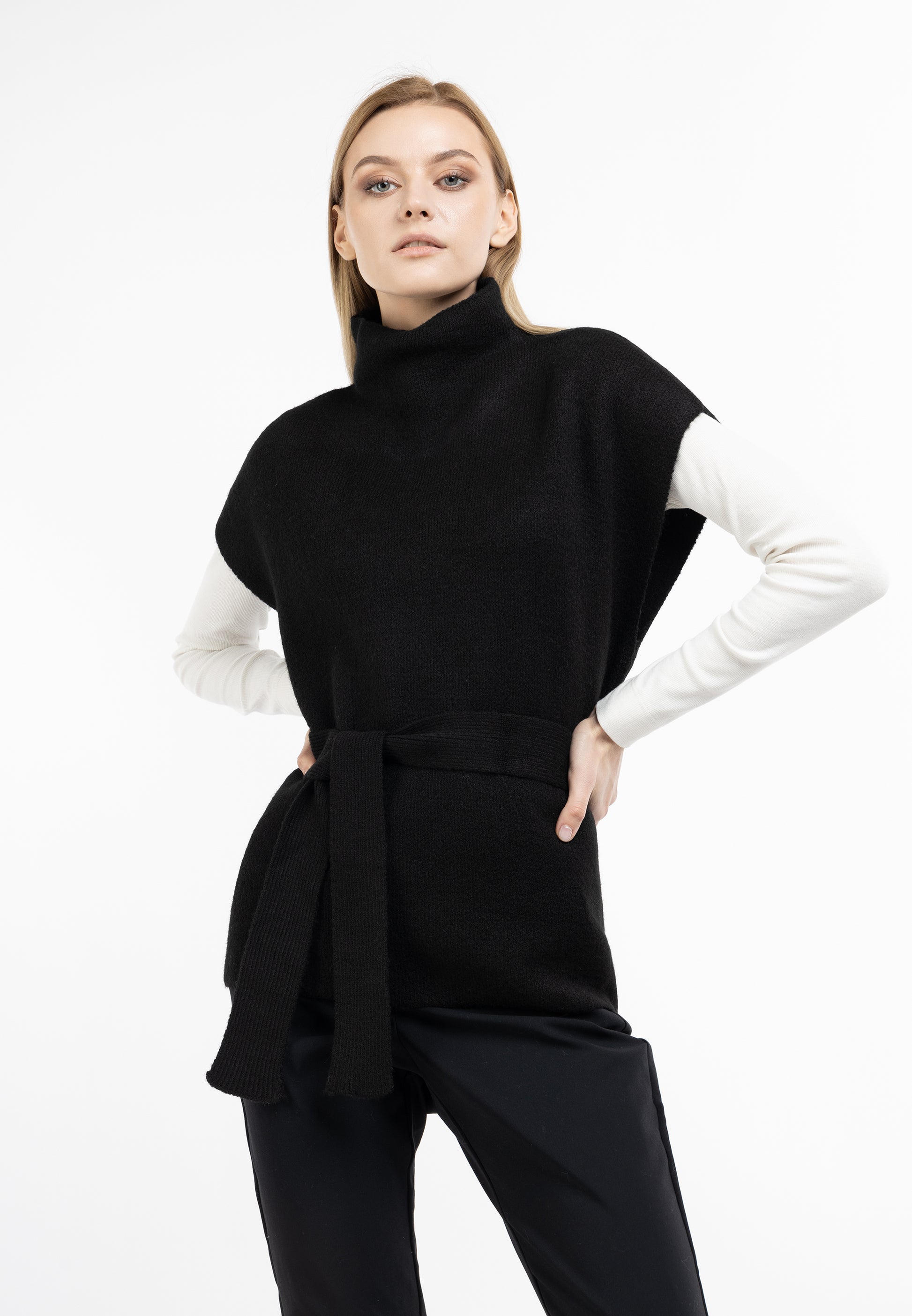 DreiMaster Klassik damskie ponczo z dzianiny