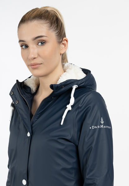 Dreimaster Maritim Women's Rain Jacket With Teddy Lining