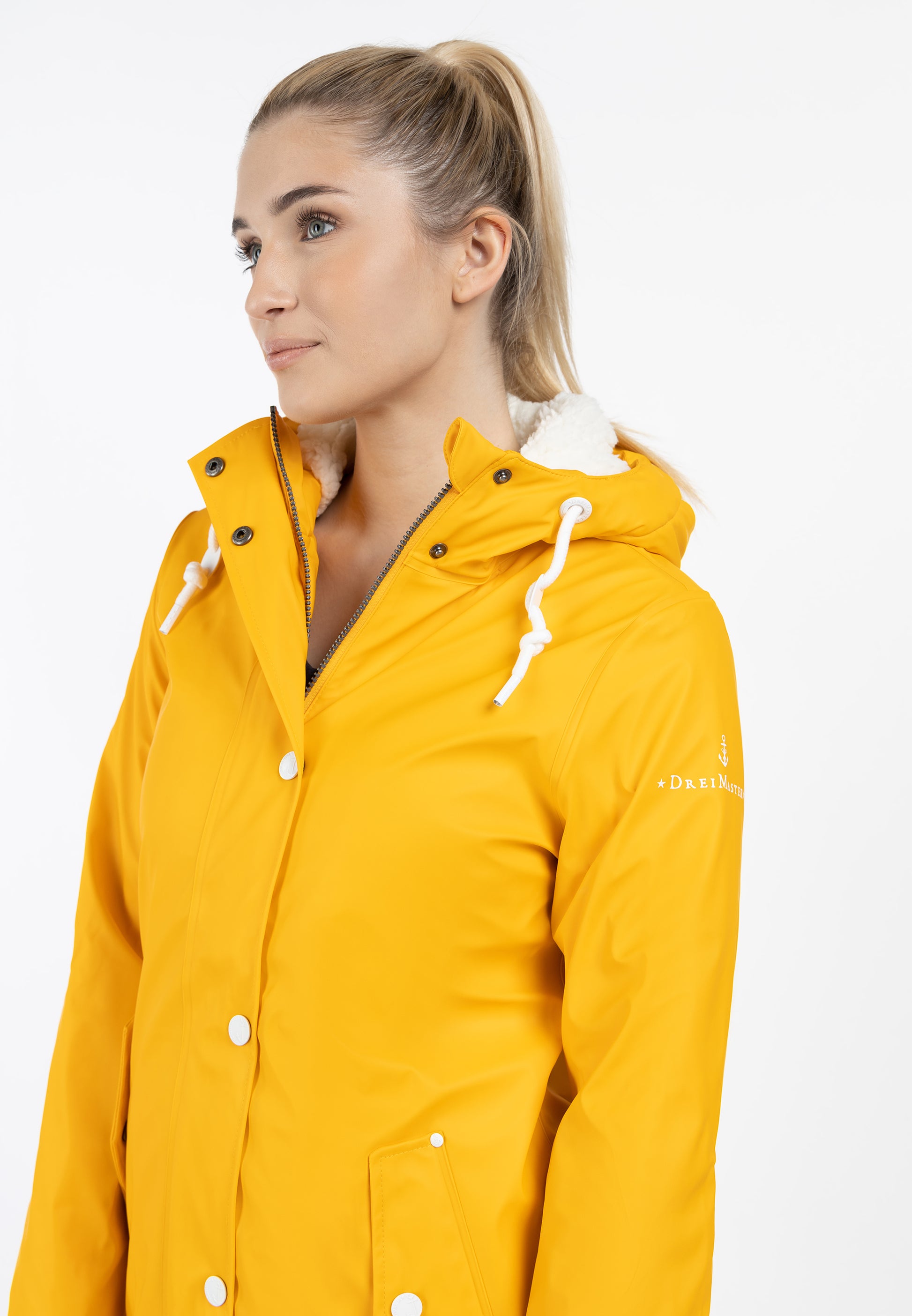 Dreimaster Maritim Women's Rain Jacket With Teddy Lining