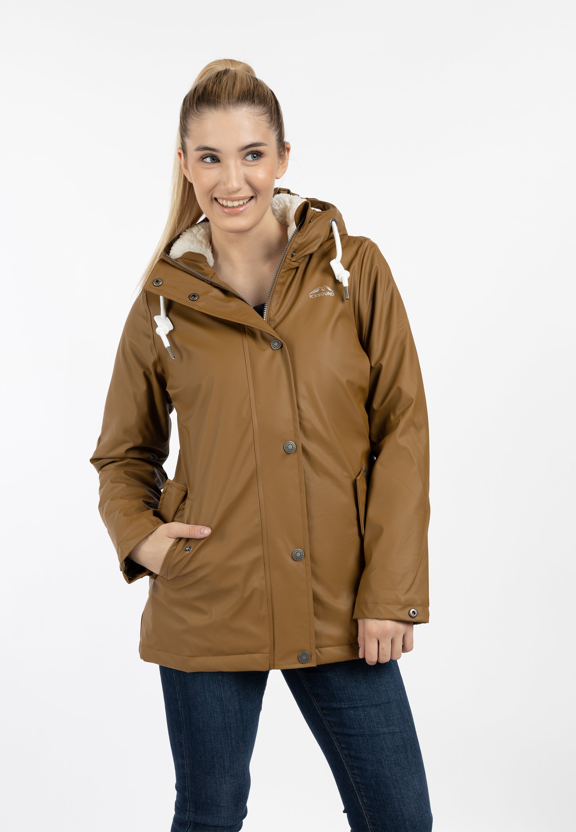 ICEBOUND Women's Rain Jacket With Teddy Lining