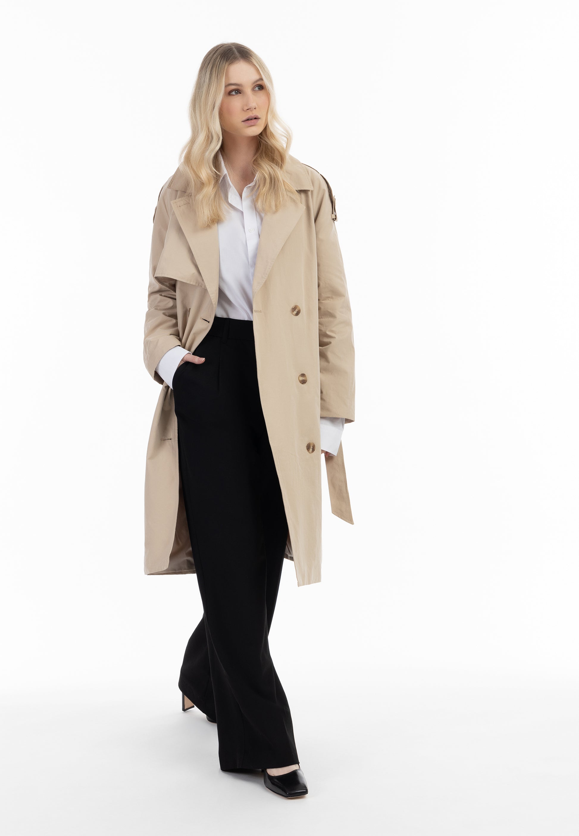 DreiMaster Klassik Damen Klassischer Trenchcoat