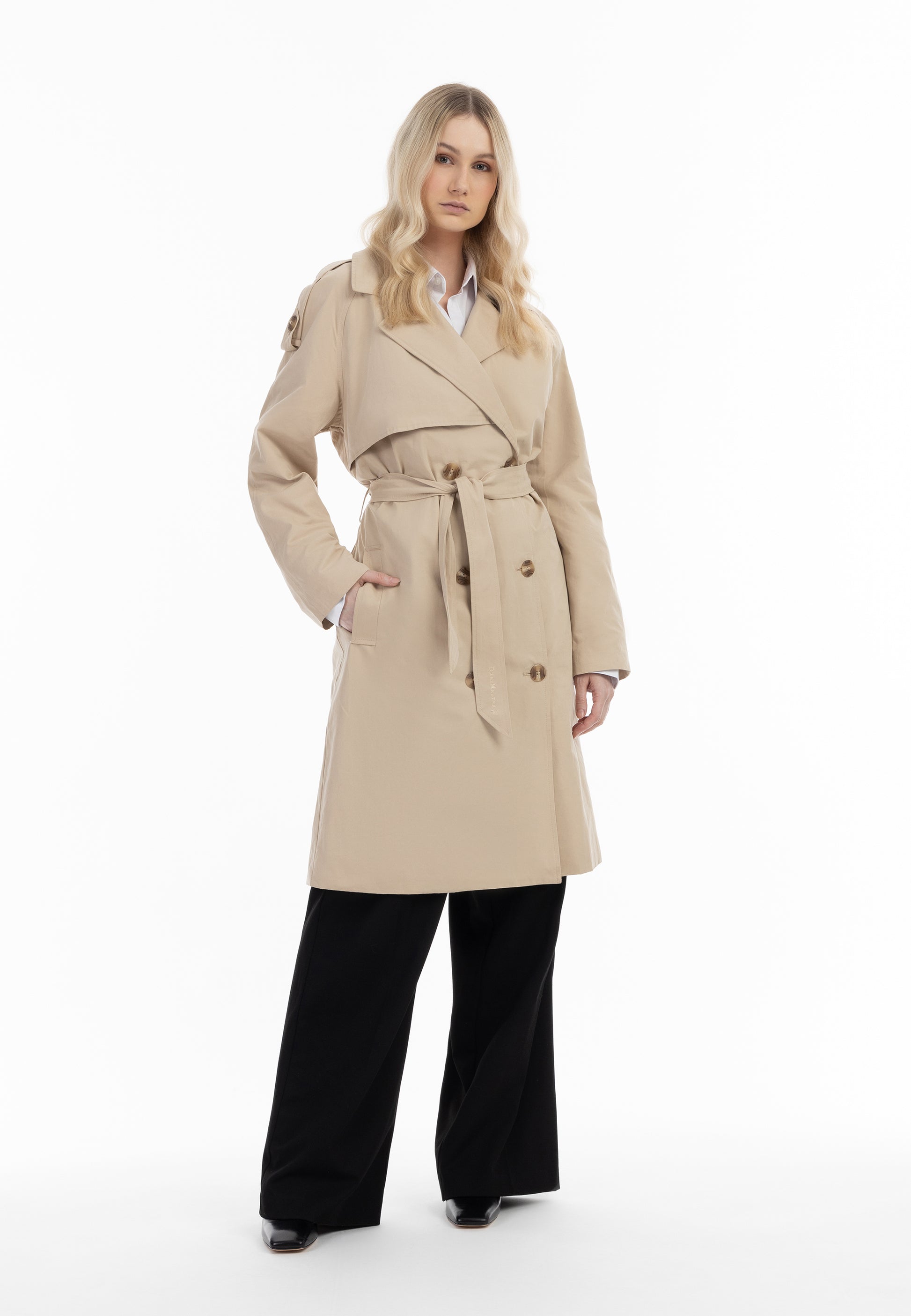 DreiMaster Klassik Damen Klassischer Trenchcoat