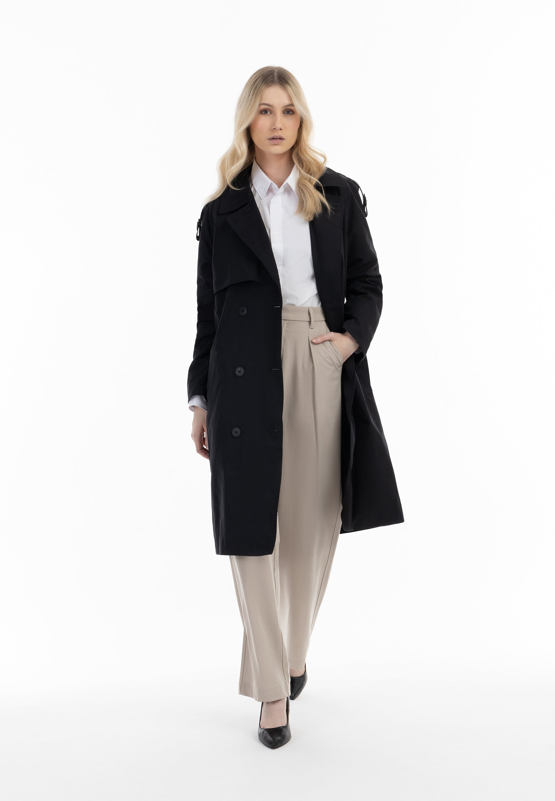 DreiMaster Klassik Damen Klassischer Trenchcoat