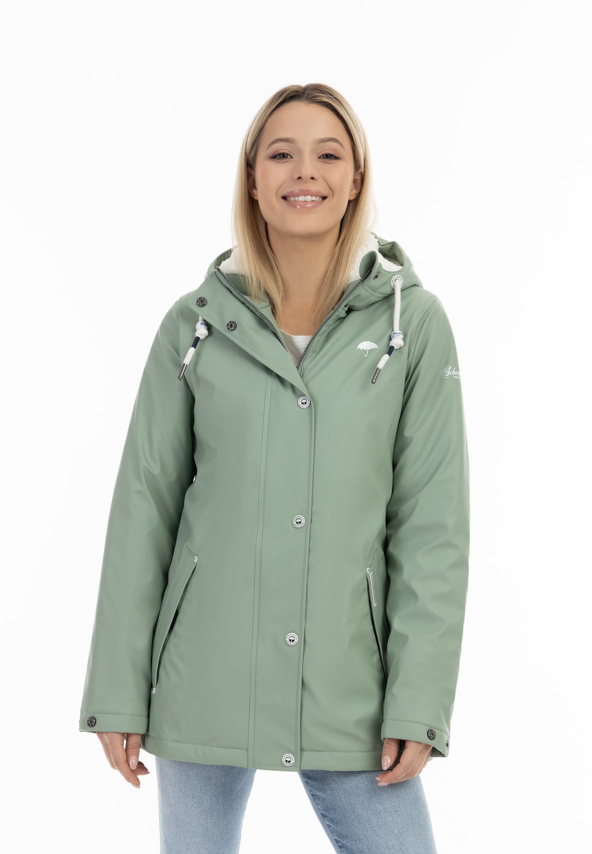 Schmuddelwedda Women's Rain Jacket With Faux Fur Lining