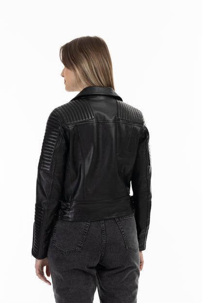 Dreimaster Vintage Damen-Bikerjacke aus Leder
