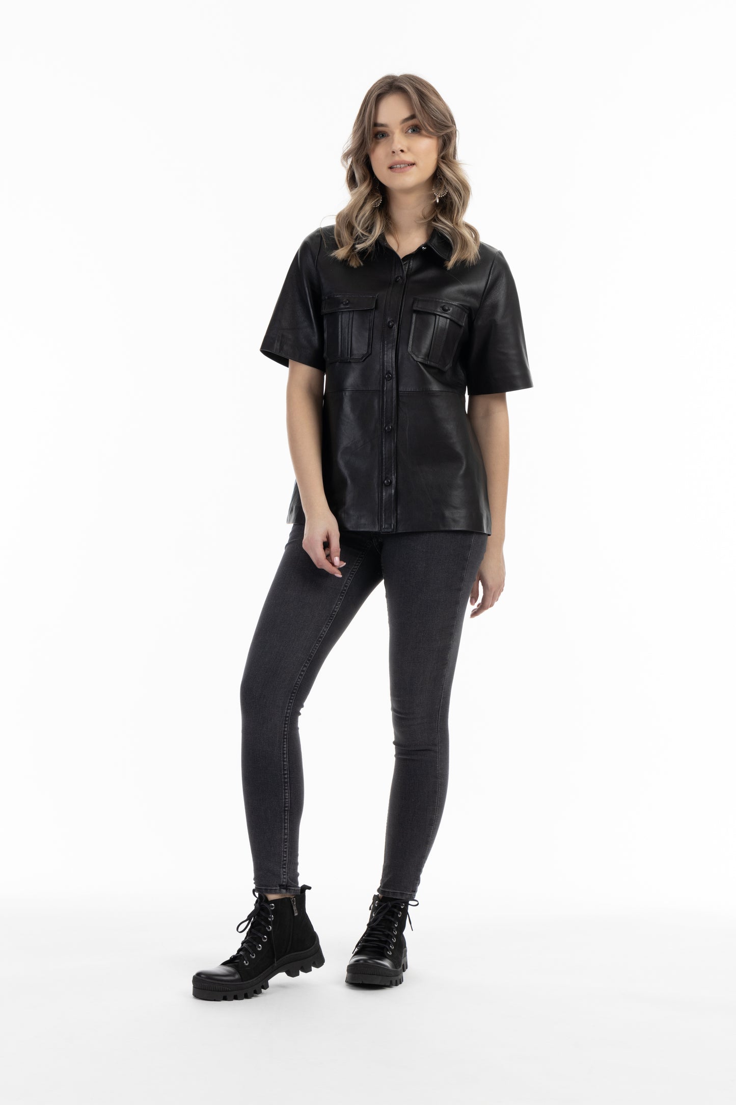 Dreimaster Vintage Damen Lederhemd