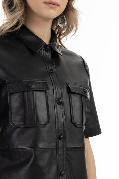 Dreimaster Vintage Damen Lederhemd