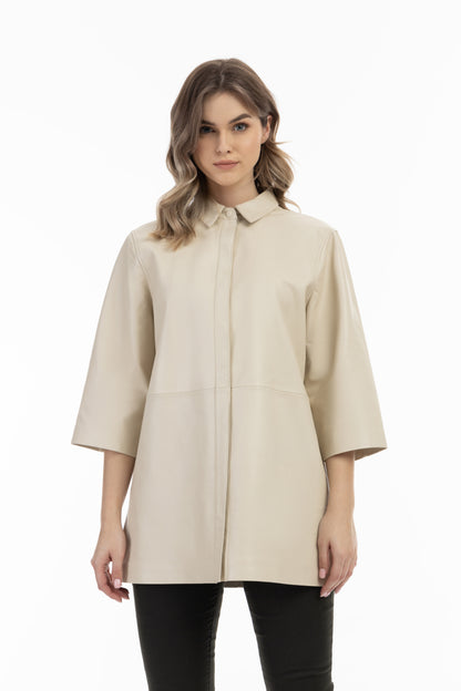 Vintage DreiMaster damska skórzana koszula