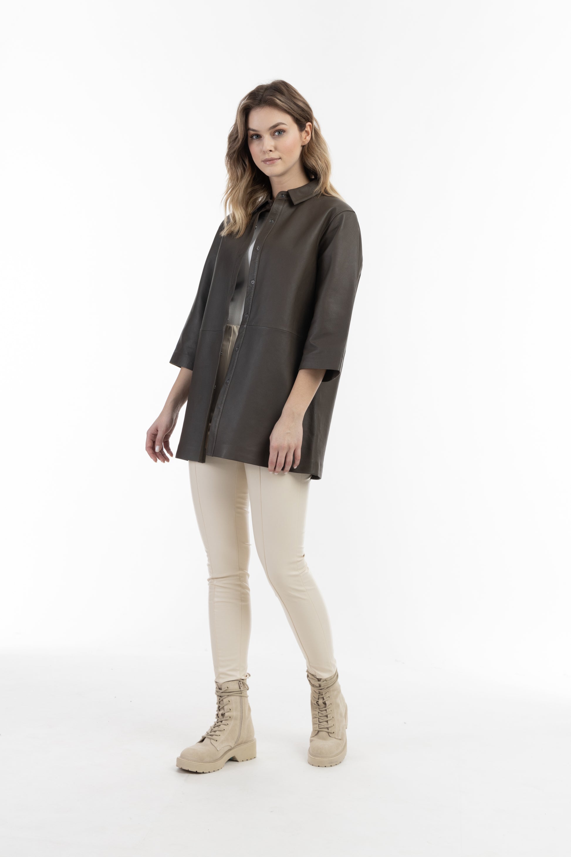 Vintage DreiMaster damska skórzana koszula