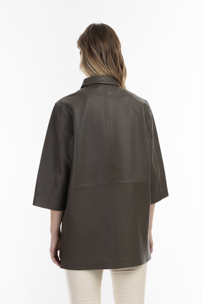 Vintage DreiMaster damska skórzana koszula