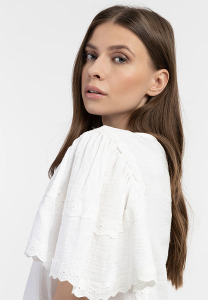 DreiMaster Vintage Women's Blouse Shirt With Lace