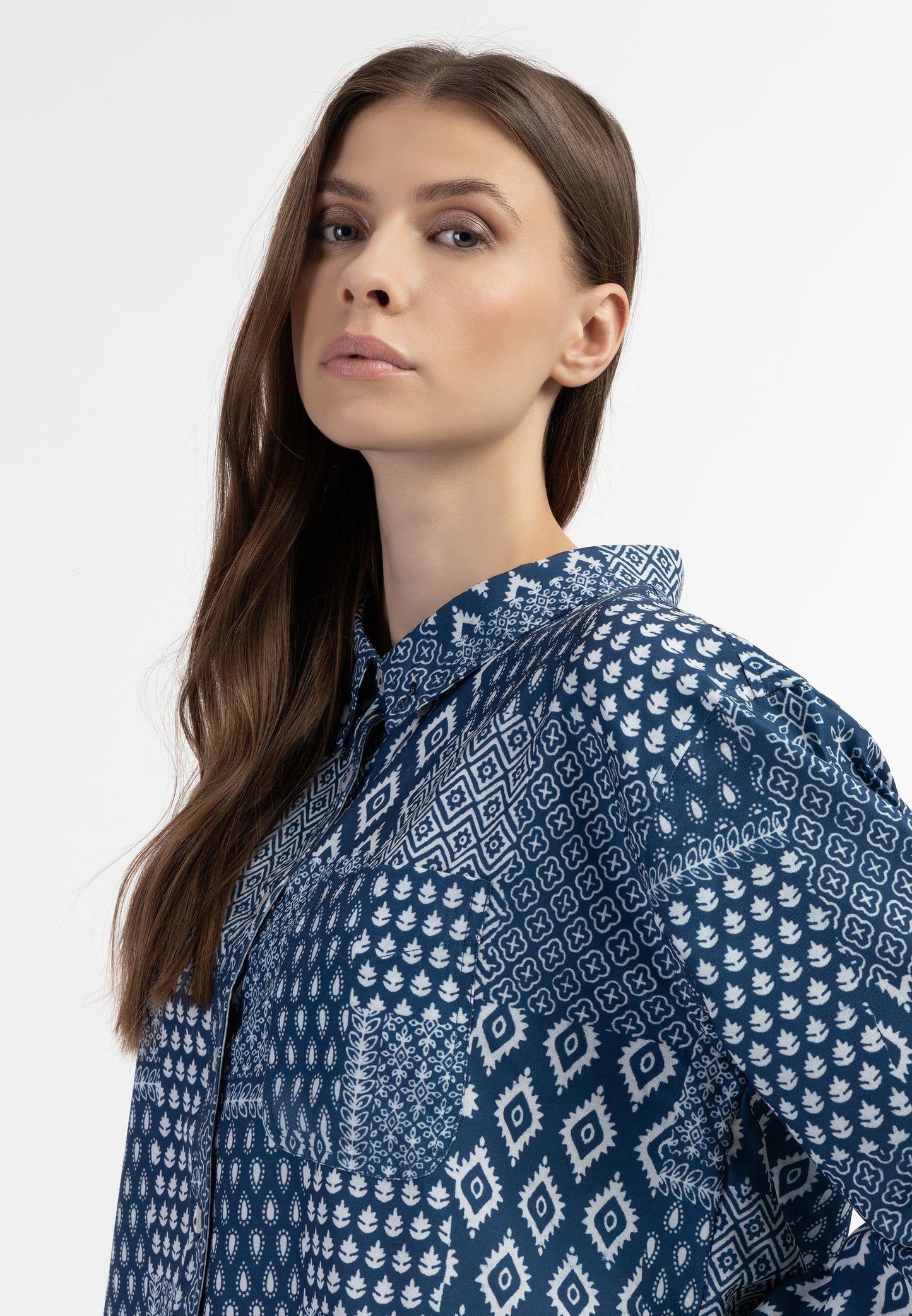 Dreimaster Vintage Damen Langarmbluse