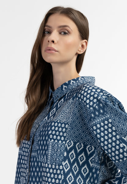 Dreimaster Vintage Damen Langarmbluse