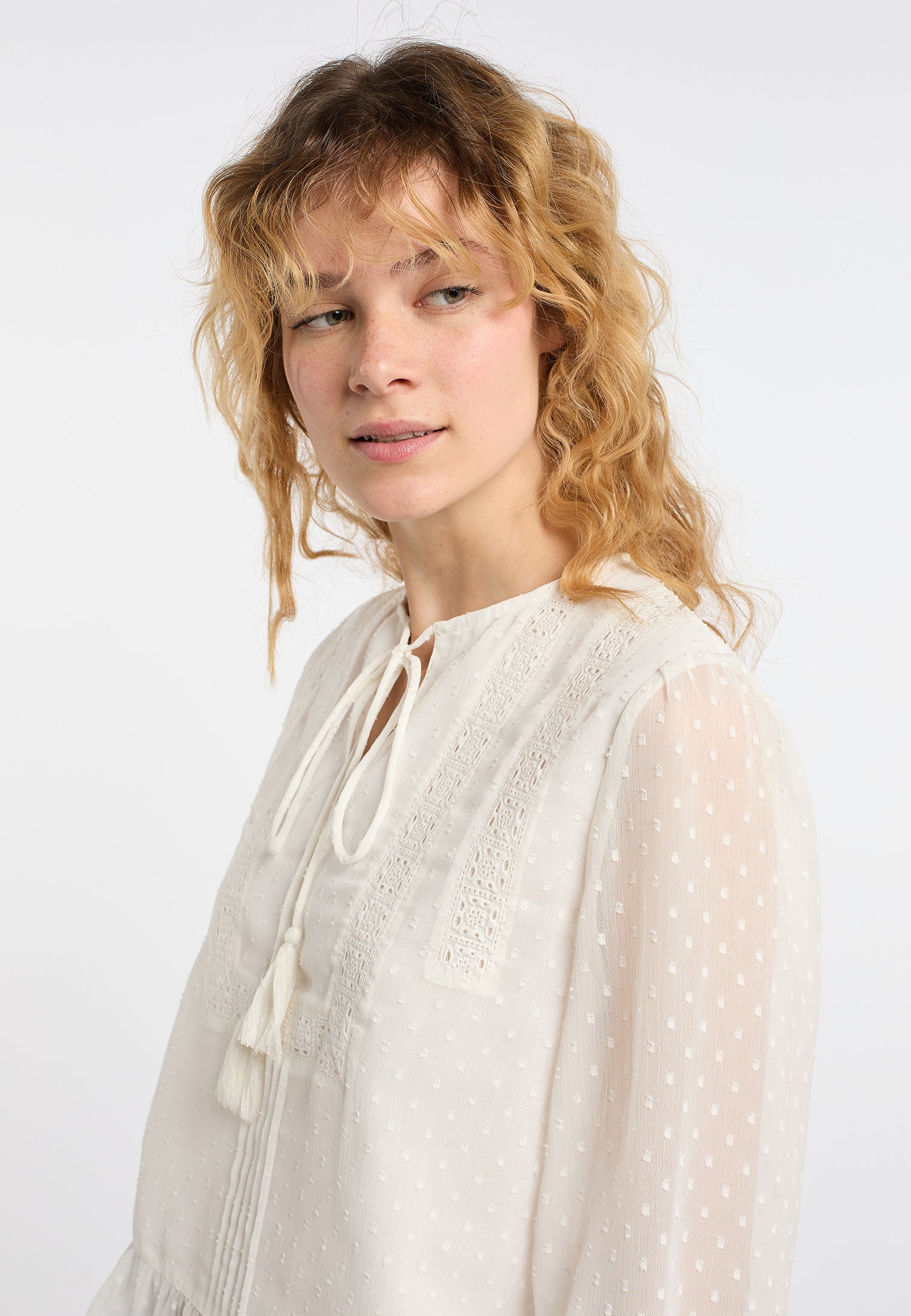 DreiMaster Vintage Women's Blouse Shirt With Lace