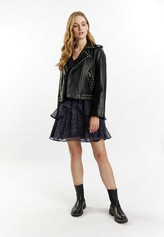 Dreimaster Vintage Damen-Bikerjacke aus Leder