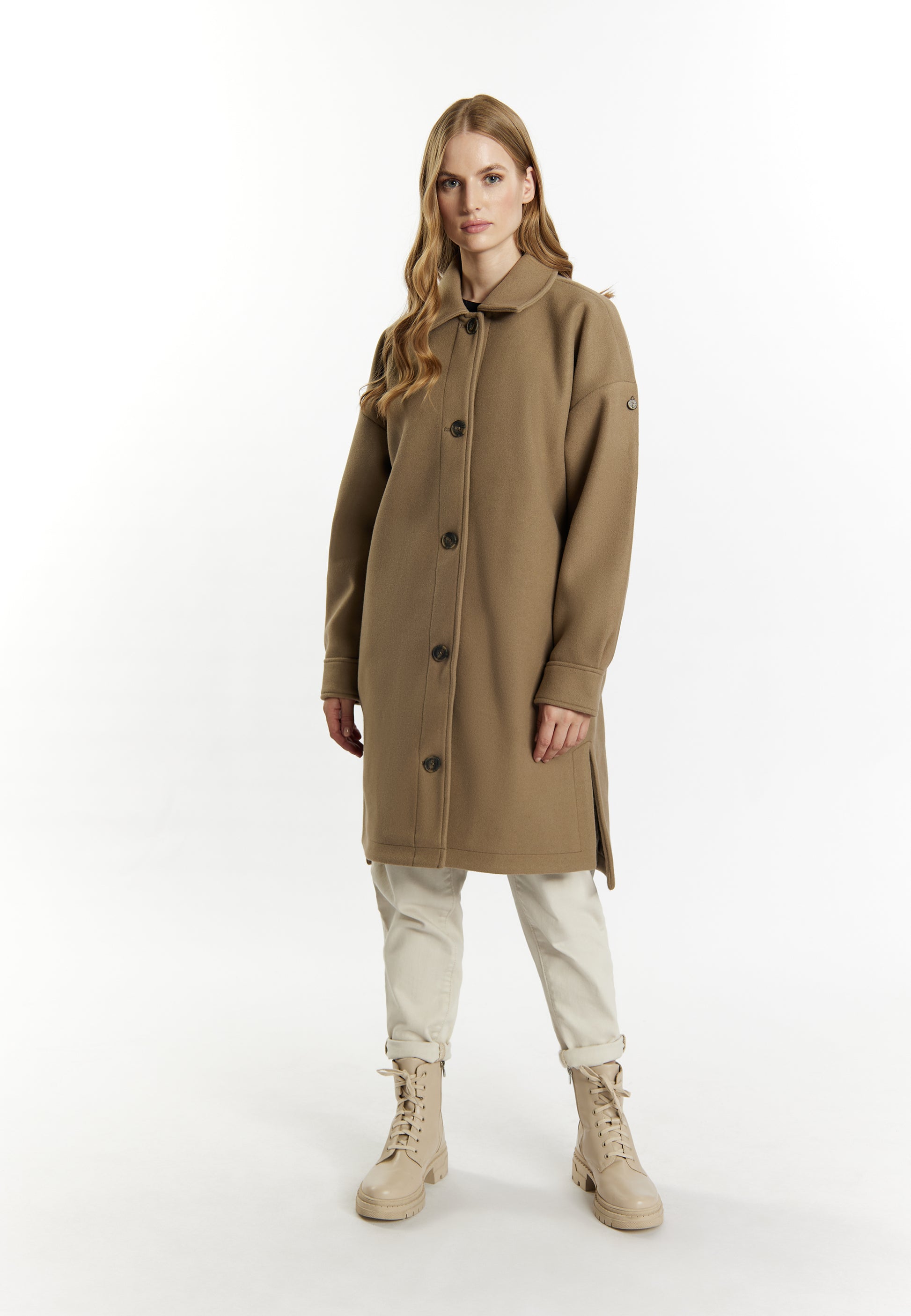 Dreimaster Vintage Damen Übergangsmantel in Wolloptik