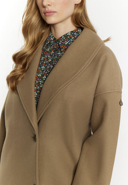 DreiMaster Vintage damski płaszcz przejściowy o wyglądzie wełny