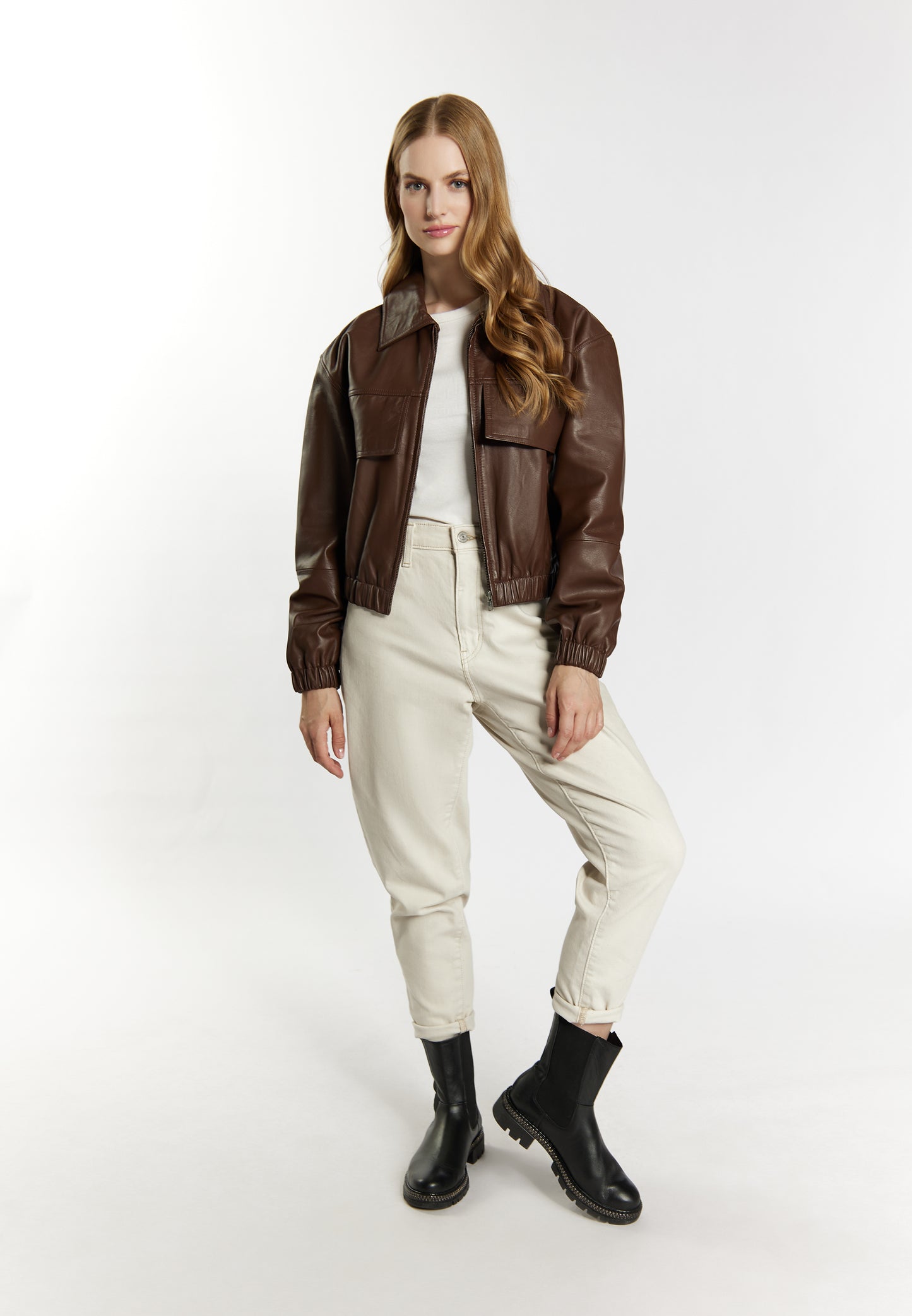 Dreimaster Vintage Damen-Lederblouson