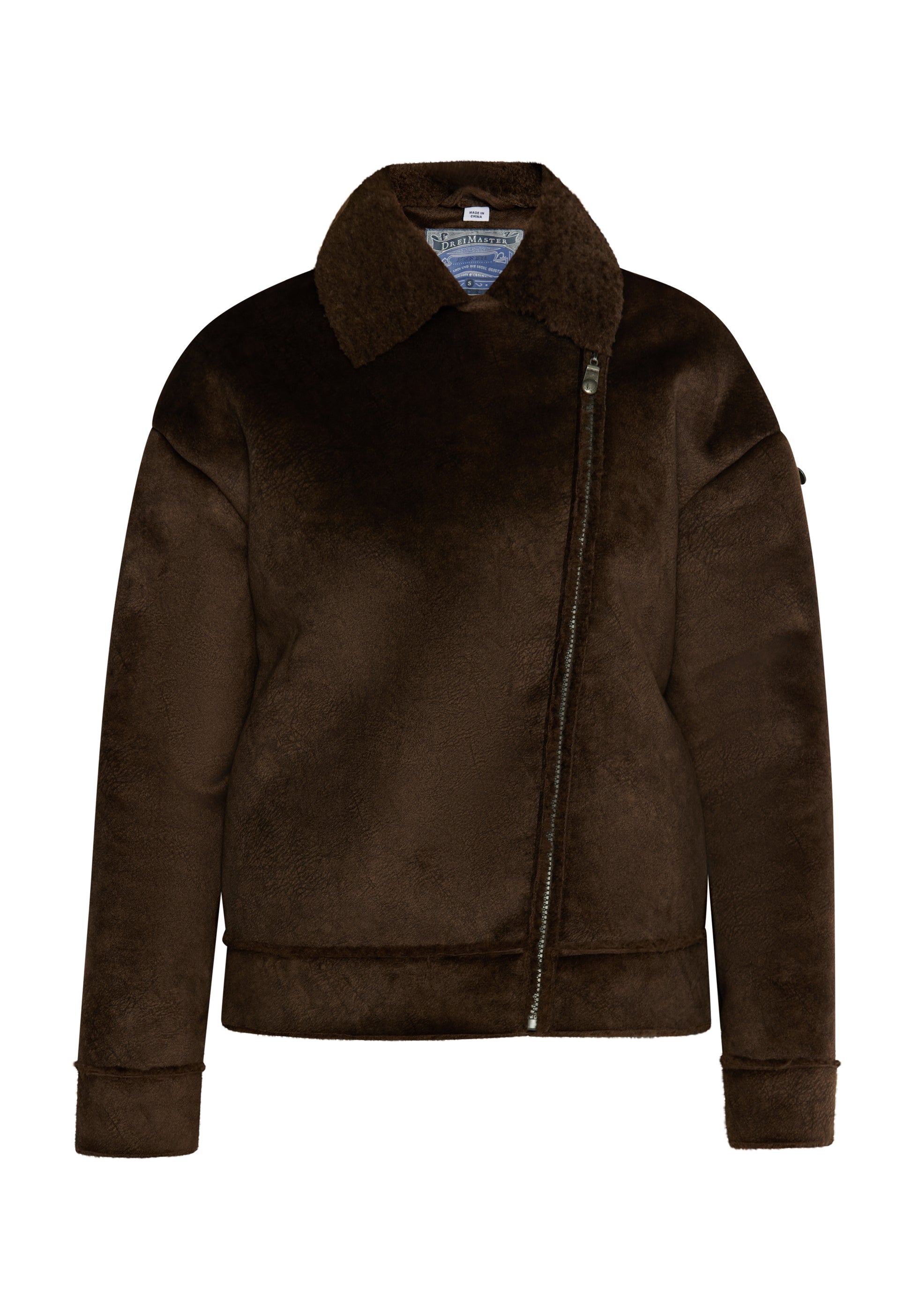 DreiMaster Vintage Damen Übergangsjacke aus Kunstfell