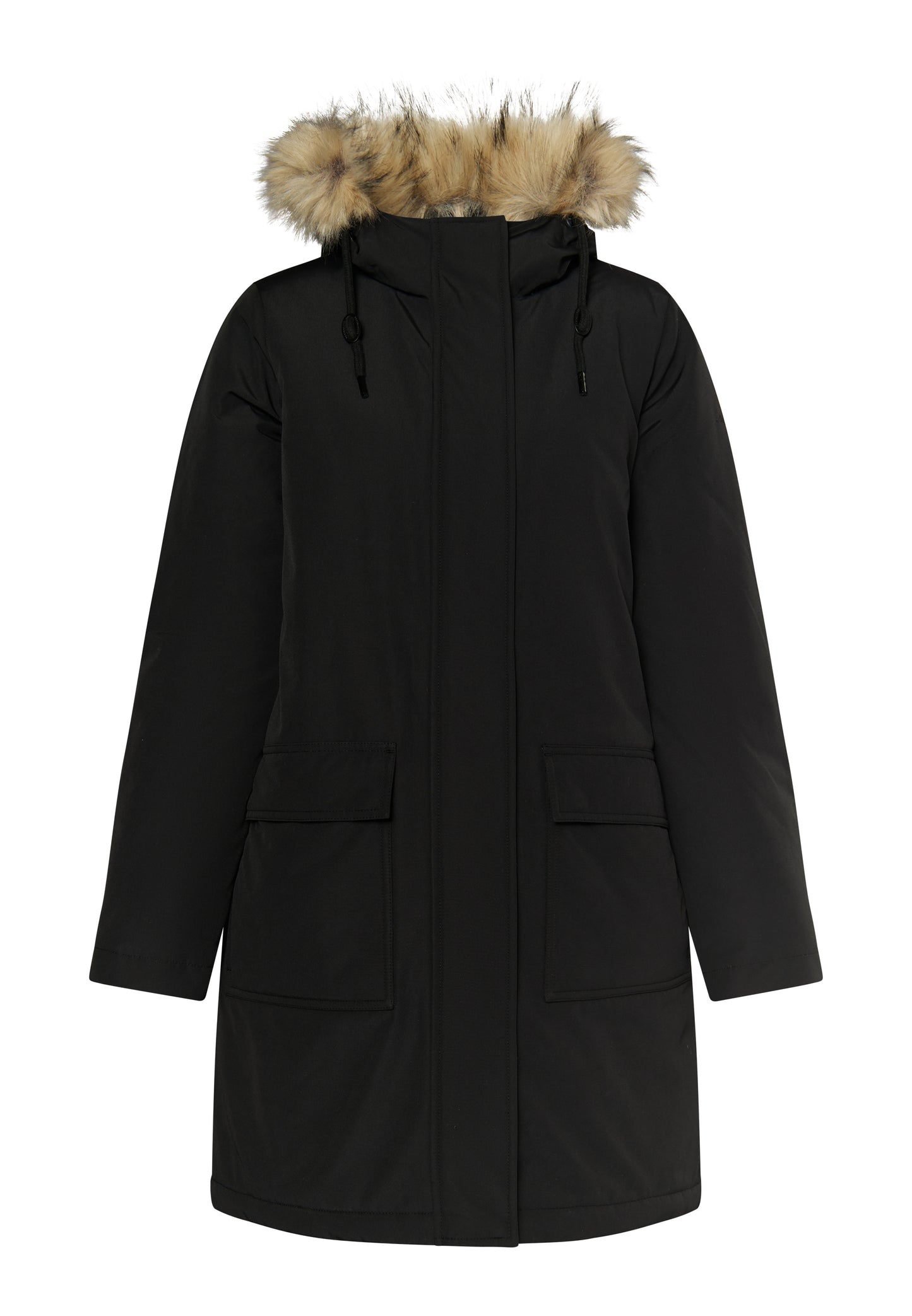 Dreimaster Klassik Damen Winterparka mit Kunstfell
